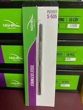 10 Pcs S-505 Nghia Deluxe Stainless Steel, Cuticle Pusher.