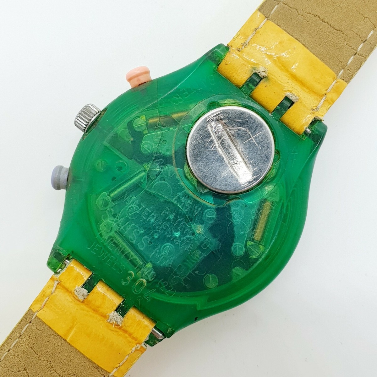 1992 Green & Yellow Rainbow Swiss Made Swatch Chronograph  display picture 1