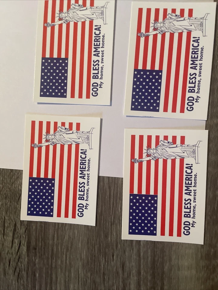 6 X 2001 Topps Enduring Freedom Sticker #1 God Bless America Flag Lot - Image 4 of 4