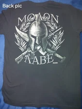 Molon Labe,  Spartan Helmet Emblem - 2 Sided Black T-Shirt - Lrg