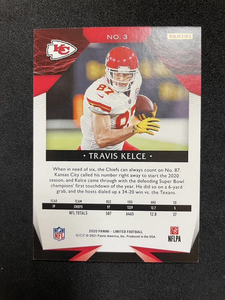 2020 Panini Limited #3 TRAVIS KELCE /149 - Image 2 of 2