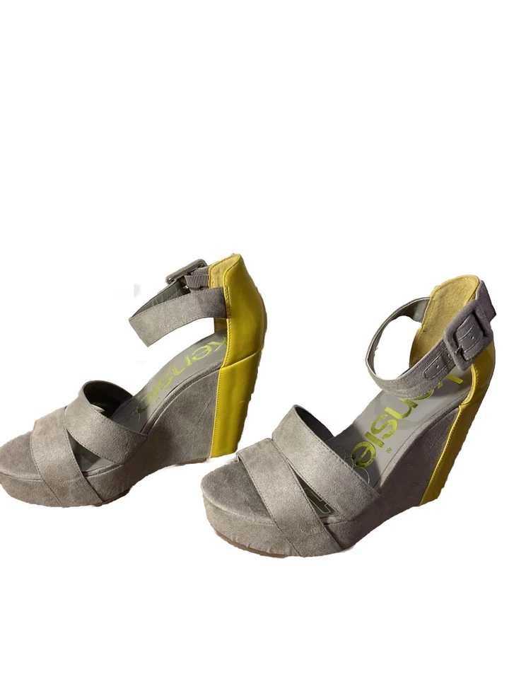 Nuevo Kensie Niña Para Mujer Galia Cuña Beige y Amarillo Informal Zapatos de Fiesta Talla 6 M Foto 4 de 4