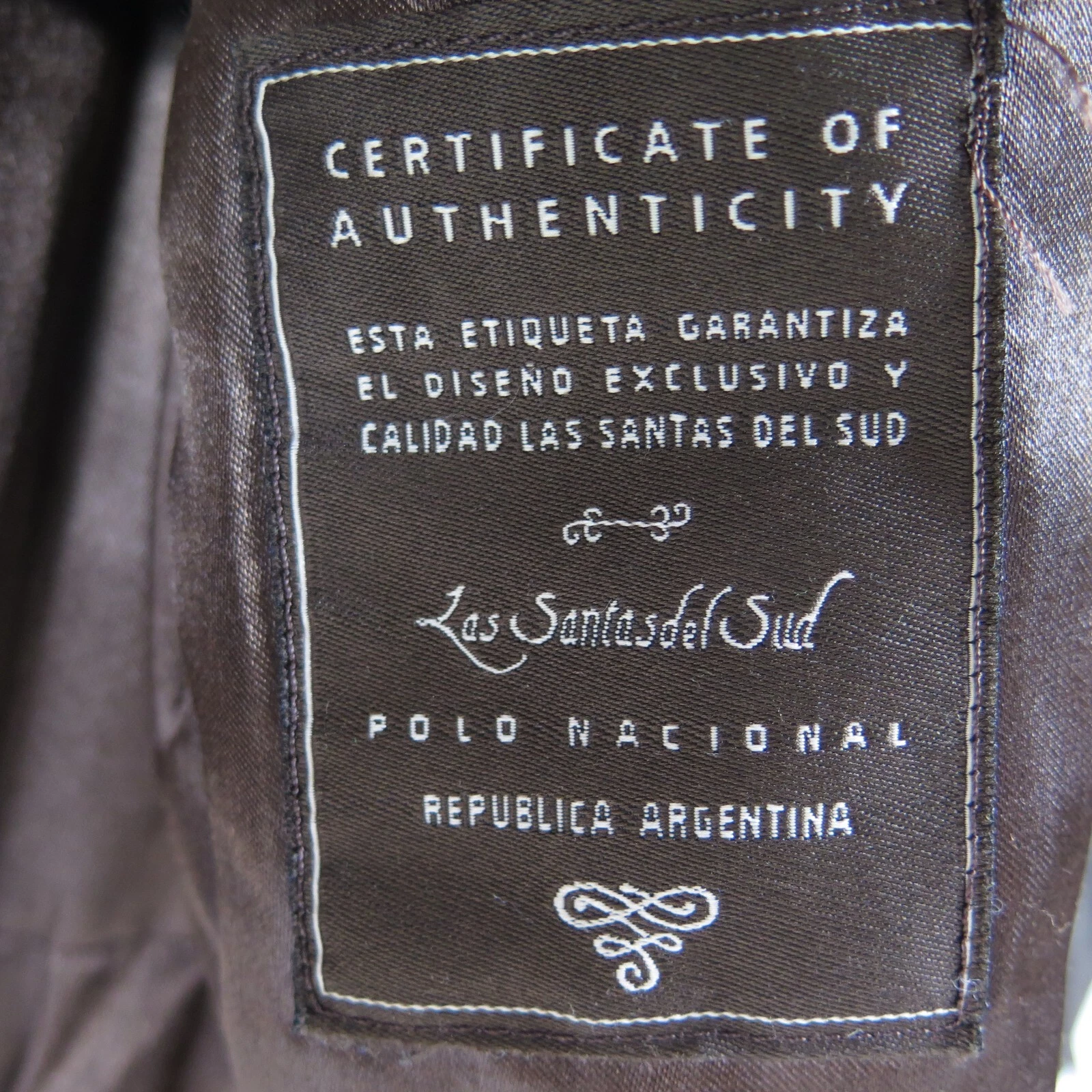 Argentine Leather Jacket Men's sz 52 (US 36) Brown Las Santas del Sur Soft Fine image 4