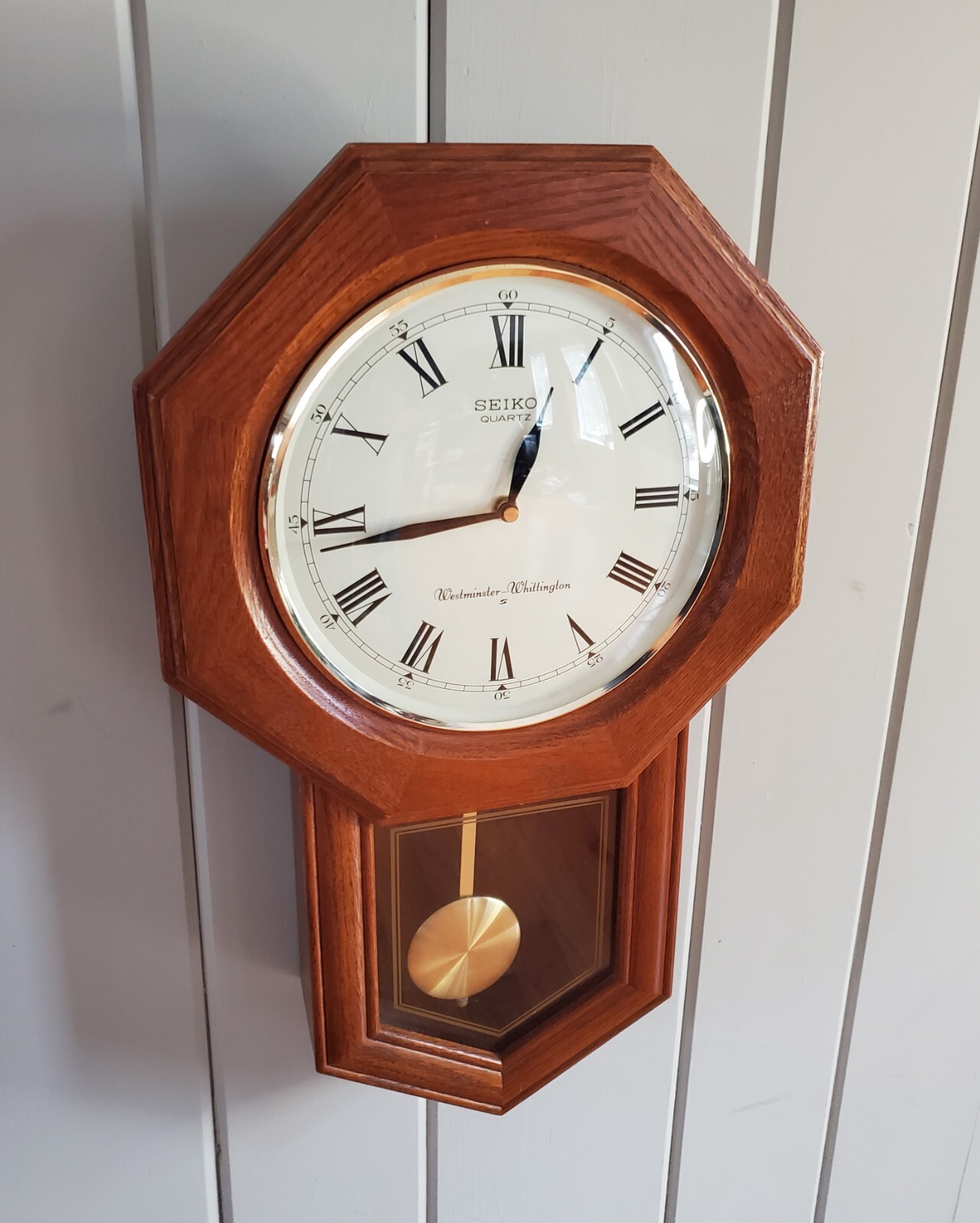 VINTAGE SEIKO QUARTZ WESTMINSTER WHITTINGTON CHIME PENDULUM WALL CLOCK