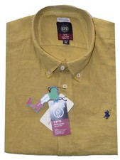 CAMICIA UOMO lino 100% taglia M L XL XXL XXXL  manica lunga SENAPE MADE IN ITALY