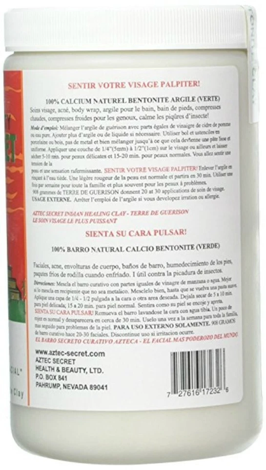 Aztec Secret Indian Healing Clay 2 lbs/908g, 100% Natural Bentonite Exp 9/20 - Image 3 of 3