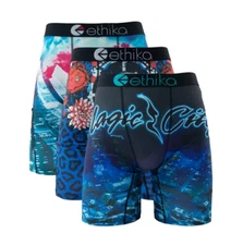 3 Pack- New Stylish Breathable Ethika Mens The Staple Boxer Briefs