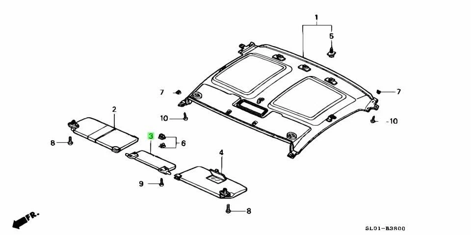 Genuine Honda OEM Acura NSX NA1 NA2 Sun Visor Assy Set Right & Left & Center Set Foto 3 de 3