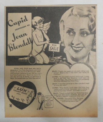 Lux Soap Ad: Featuring Joan Blondell ! from 1930's Size: 8 x 10 Inches