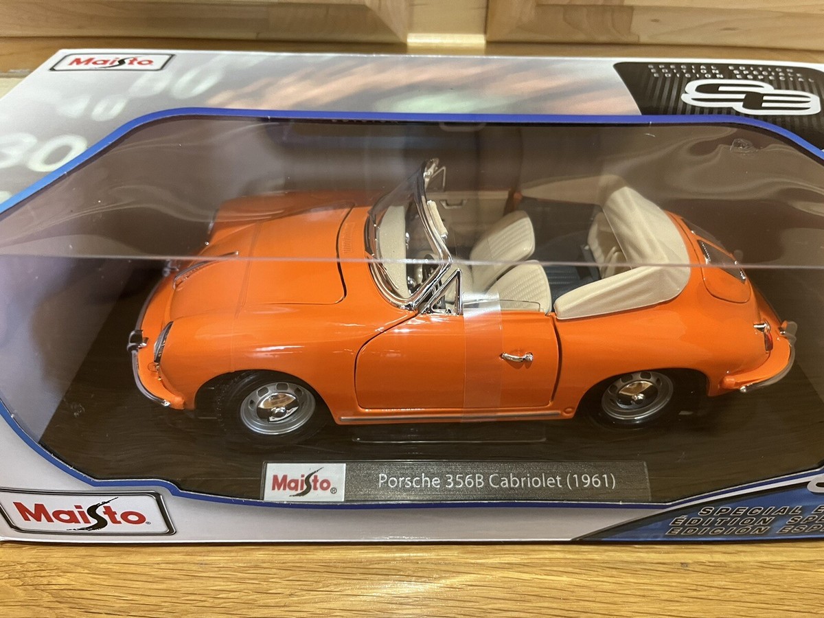 Maisto 1:18 Scale Porsche 356B Cabriolet 1961 Orange Special