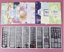 Nail Stamping Plate with Backing and Sleeve Manicure Tool Nail Art Accessory