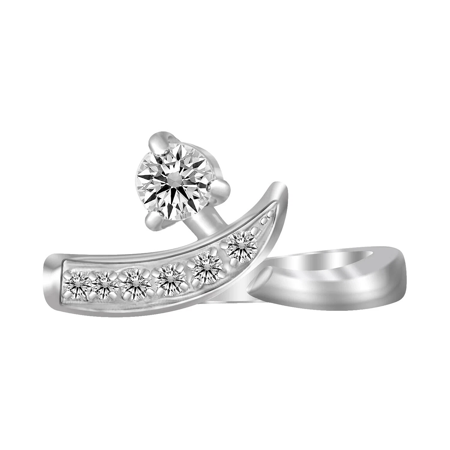 Rhodium Plated Fashion Toe Rings