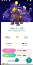 Pokémon - Shiny Entei Shadow -  PTC - 100k stardust+20 Candies -Description
