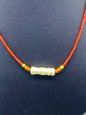 Unique Old Beautiful Natural Coral With Small Egyptian Amulet Neckless