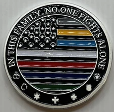* First Responders Challenge Coin Honor Integrity Courage Service And Respect