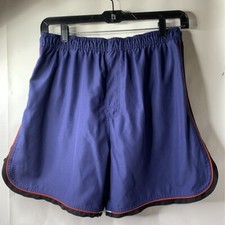 Islander Mens Swim Shorts Purple Orange Lined Elastic Waist Trunks L