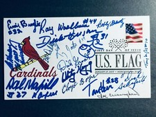 SIGNED ST. LOUIS CARDINALS LEGENDS (17 SIGS) FDC AUTOGRAPHED FIRST DAY COVER 