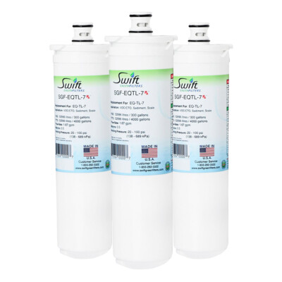 Swift Green Filters SGF-EQTL-7 Replacement for Bunn EQTL-7 Water Filter (3 Pack)