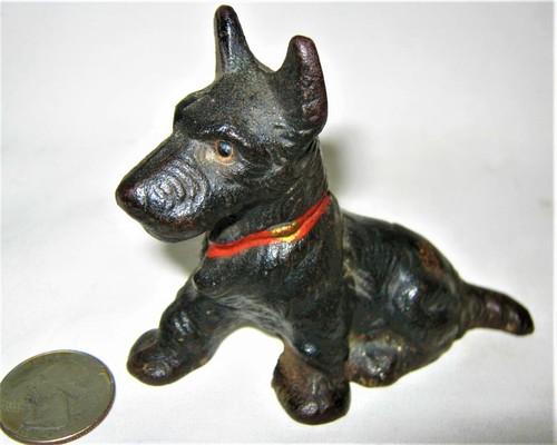 ANTIQUE HUBLEY USA SCOTTISH TERRIER TOY DOG CAST IRON DESK ART NOTE PAPERWEIGHT - Picture 7 of 7