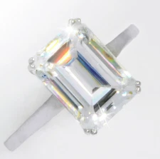 1.5 ct Emerald Ring Vintage Top Russian Quality CZ Extra Brilliant Size 7