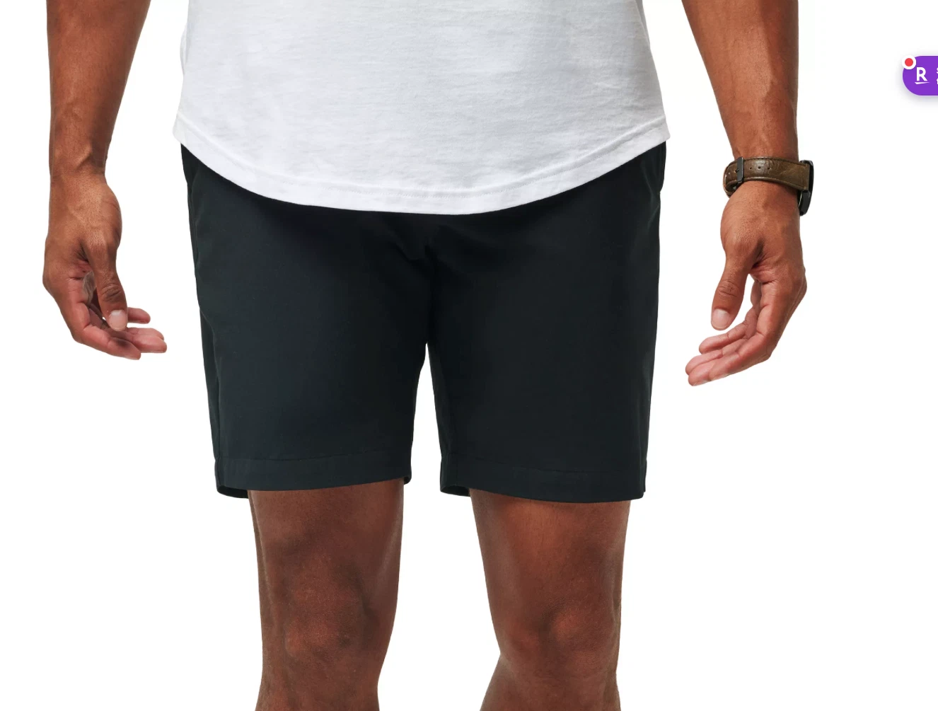 TRAVIS MATHEW Tech Chino Shorts Black Sz 42 Bermuda Golf Shorts 8 in Inseam NEW