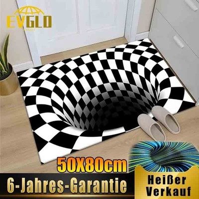 Vortex Teppich 3D Visual Illusion Vortex Rutschfester Teppich Eingangstürmatte 