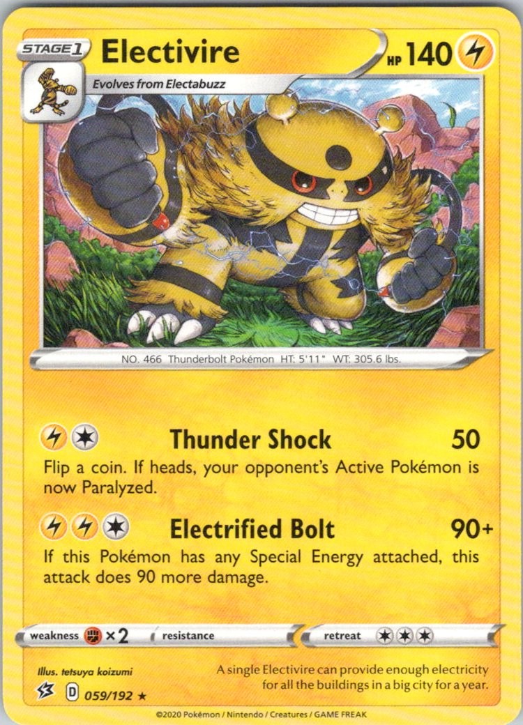 Electivire #59/192 (LP) SWSH02: Rebel Clash SWSH02 Pokemon