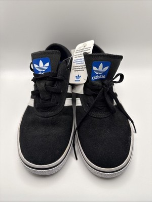 Size 4 - Adidas Adi Ease Black Suede Kids Skateboarding Shoes - New With Tags