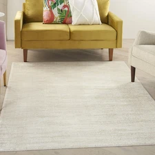 Home Essentials Solid Contemporary Ivory Beige 5' X 7' Area Rug , 5' X 7'