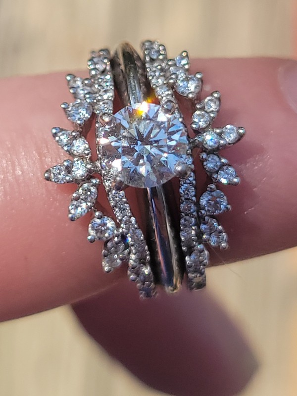 5.6gr 14k Gold Diamond Ring Engagement Wedding Ring Set Lab? & Natural Not Scrap