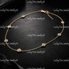 0.75 ct 14k Yellow Gold Natural  Diamond By The Yard necklace 18inch 10 station — photo 2