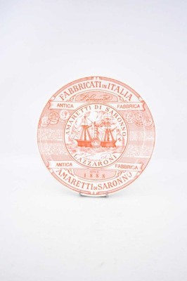 Este Porcelain Plate D. Lazzaroni Amaretti Di Saronno White And Orange