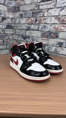 Nike Air Jordan 1 Mid White Gym Red Black Größe UK 4,5 US 5Y EU 37,5