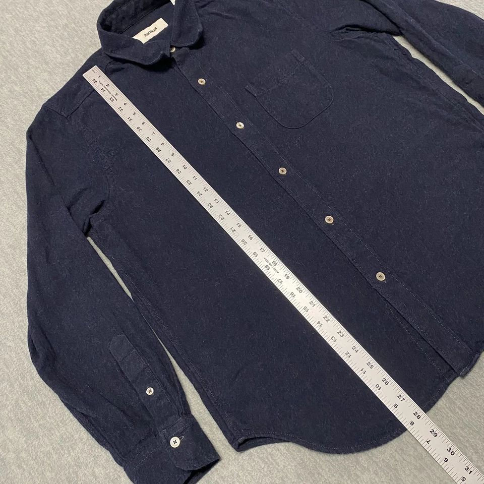 Buck Mason 男式衬衫大号蓝色斜纹纽扣 100% 棉深水洗口袋 — 第 4/4 张图片