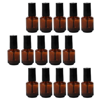 15pcs 7ml Empty Nail Polish Bottles Cylindrical Glass Vials with Brush