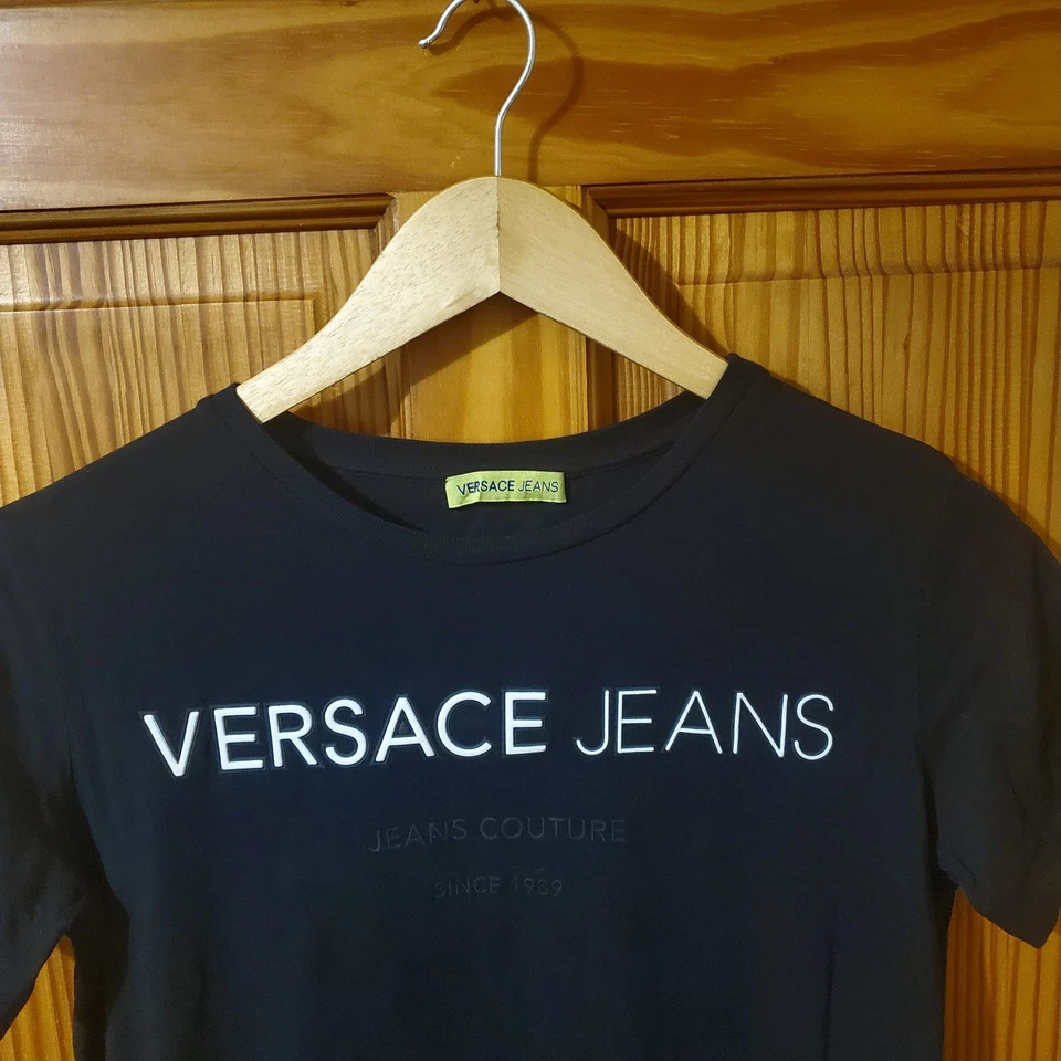 Camiseta VERSACE JEANS PARA HOMBRE Calce Ajustado Logo Manga Corta Cuello Redondo Negra Talla S Foto 3 de 4
