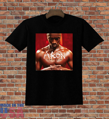 Akon Album Trouble Black Cotton T Shirt Size S-5XL
