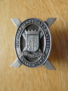 Vintage White Metal Badge for Ex Braw Lads & Lasses Association (Galasheils)