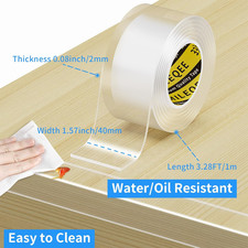 Clear Edge Protector Strip, 1.57in x 3.28FT, Sharp Edge Wrap Cover Tape, Self...