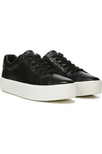 VINCE Benfield Leather Platform Sneaker Size 38.5 / 8 US Black 250