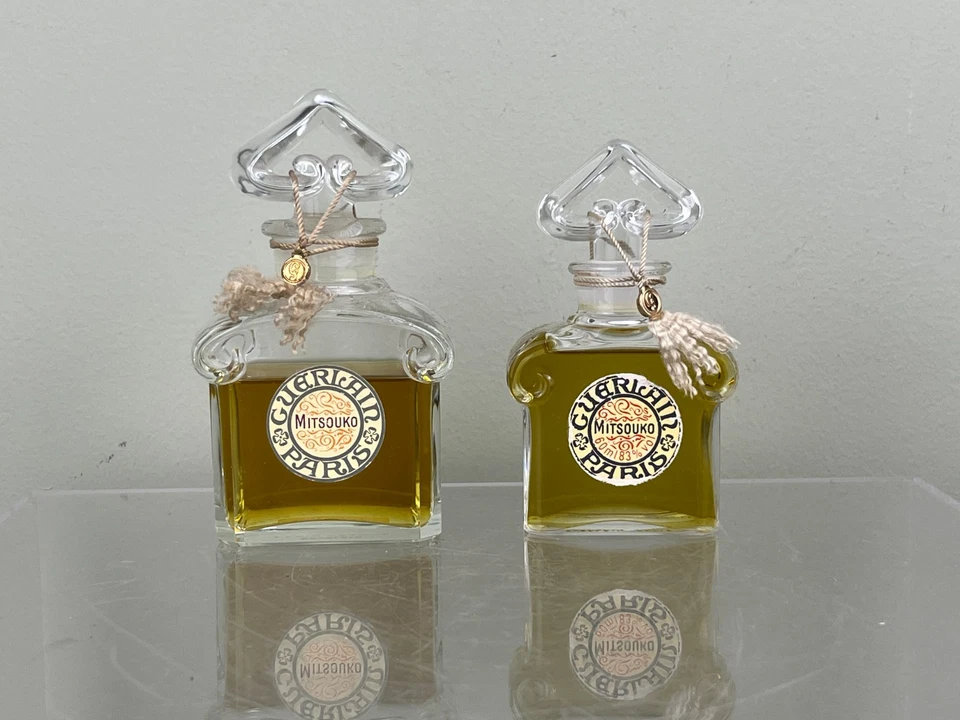 Zwei Vintage Mitsouko Guerlain Parfüm FACTICE Flaschen, Ungeöffnet