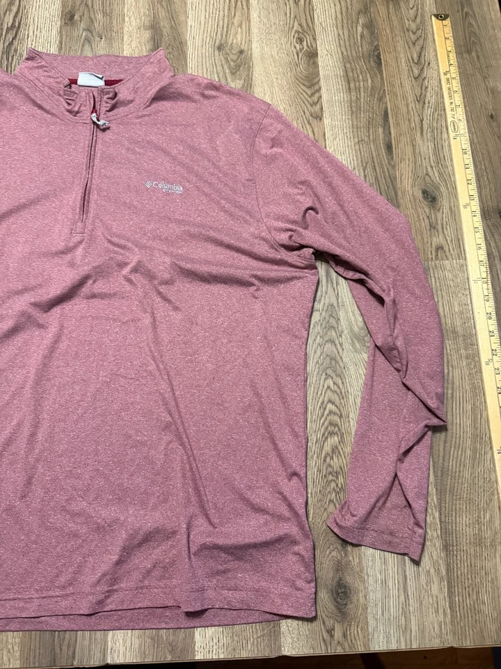 Columbia Shirt, Men's Size XL, Red, Long Sleeve, 1/4 Zipper, Logo - Image 4 of 4