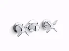 Kohler Shelf-back commercial bathroom sink faucet w/Grid Drain and cross handles