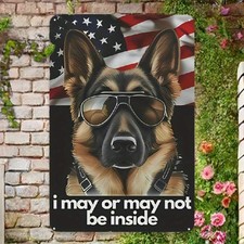 2D Flat 1pc, German Shepherd Dogs Vintage Tin Metal Signs, Patriot American Dog