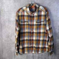 Merrell Mens Flannel Shirt Size XL Orange Pla...