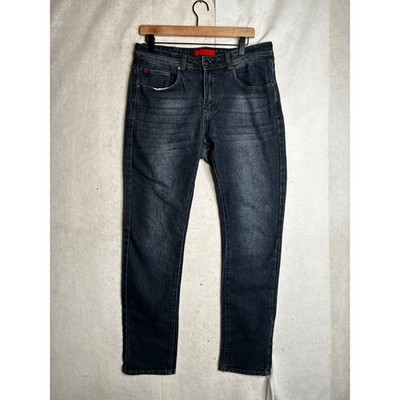 M-B-X Mens Slim Fit Dark Wash Denim Jeans W32 L32 XCD35501131 Blue