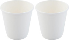 8 Ounce Paper Coffee Cups, 25 Double Wall Disposable Paper Cups - Leakproof, Rec