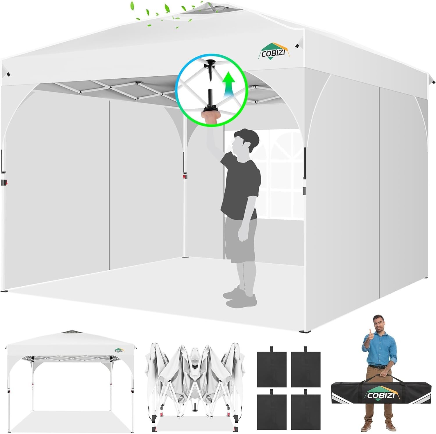 Tent With Patented Center-lock, Easy Setup Party Tent