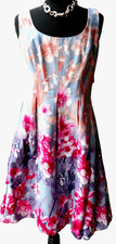 $138 NINE WEST Pink Swing Flora Tullel Barbiecore Regencycore Salsa Boho Dress 8