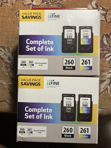TWO Canon 260 Black 261 TriColor Standard Ink Cartridge 2 Pack Brand New Sealed - 第 1/6 張圖片